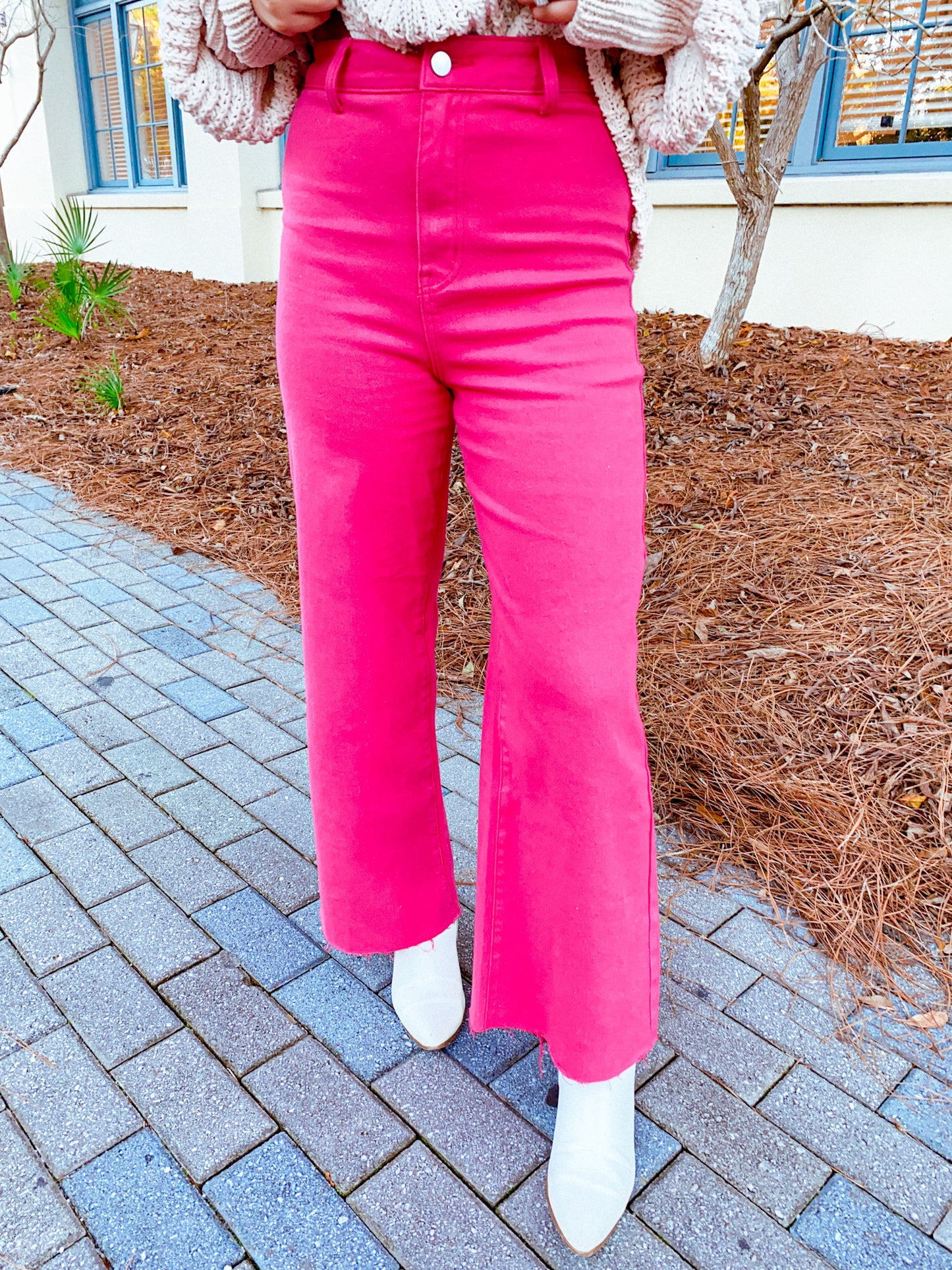 Girl Gang Wide Leg Pants, Hot Pink