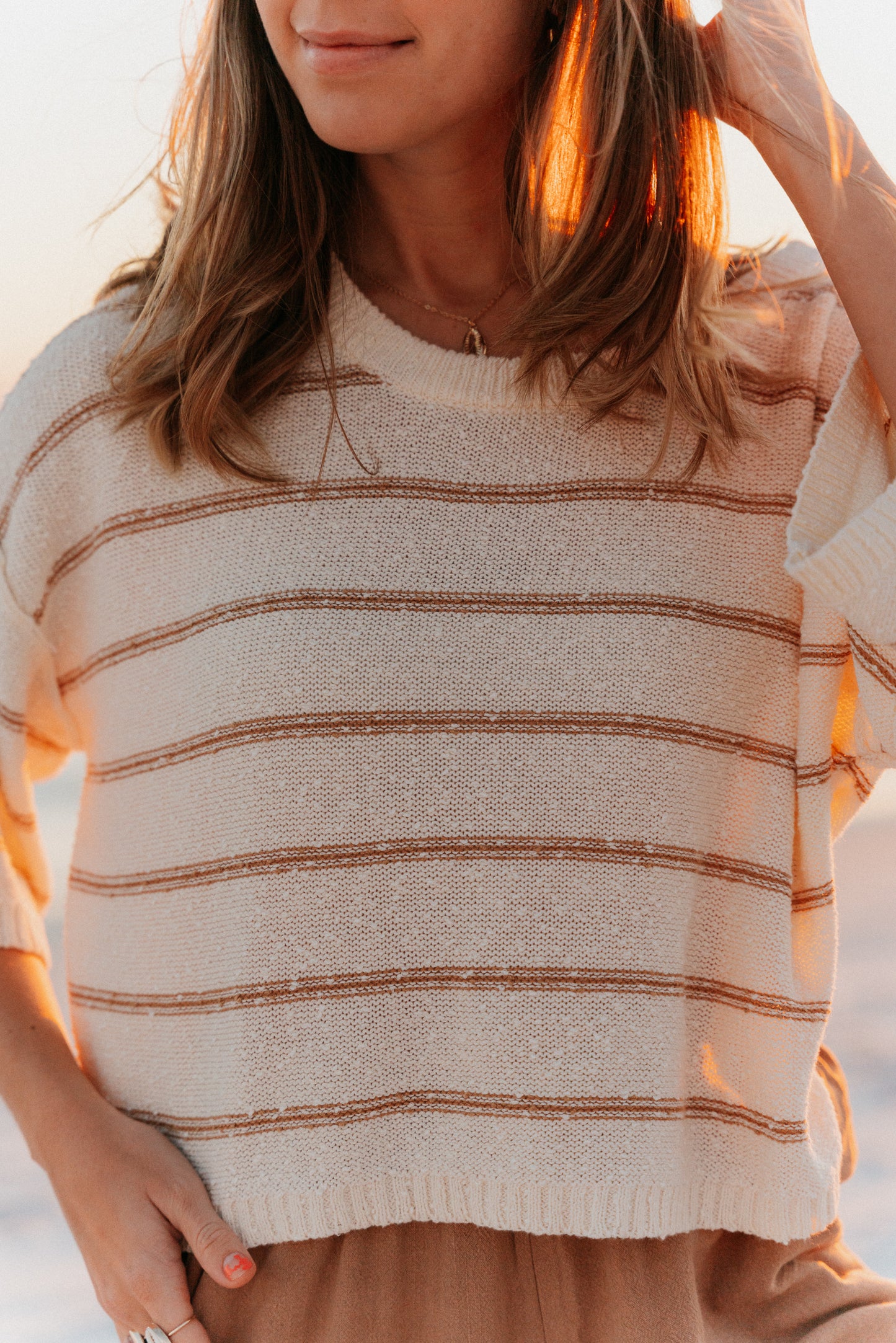 On Film Sweater Top, Cream