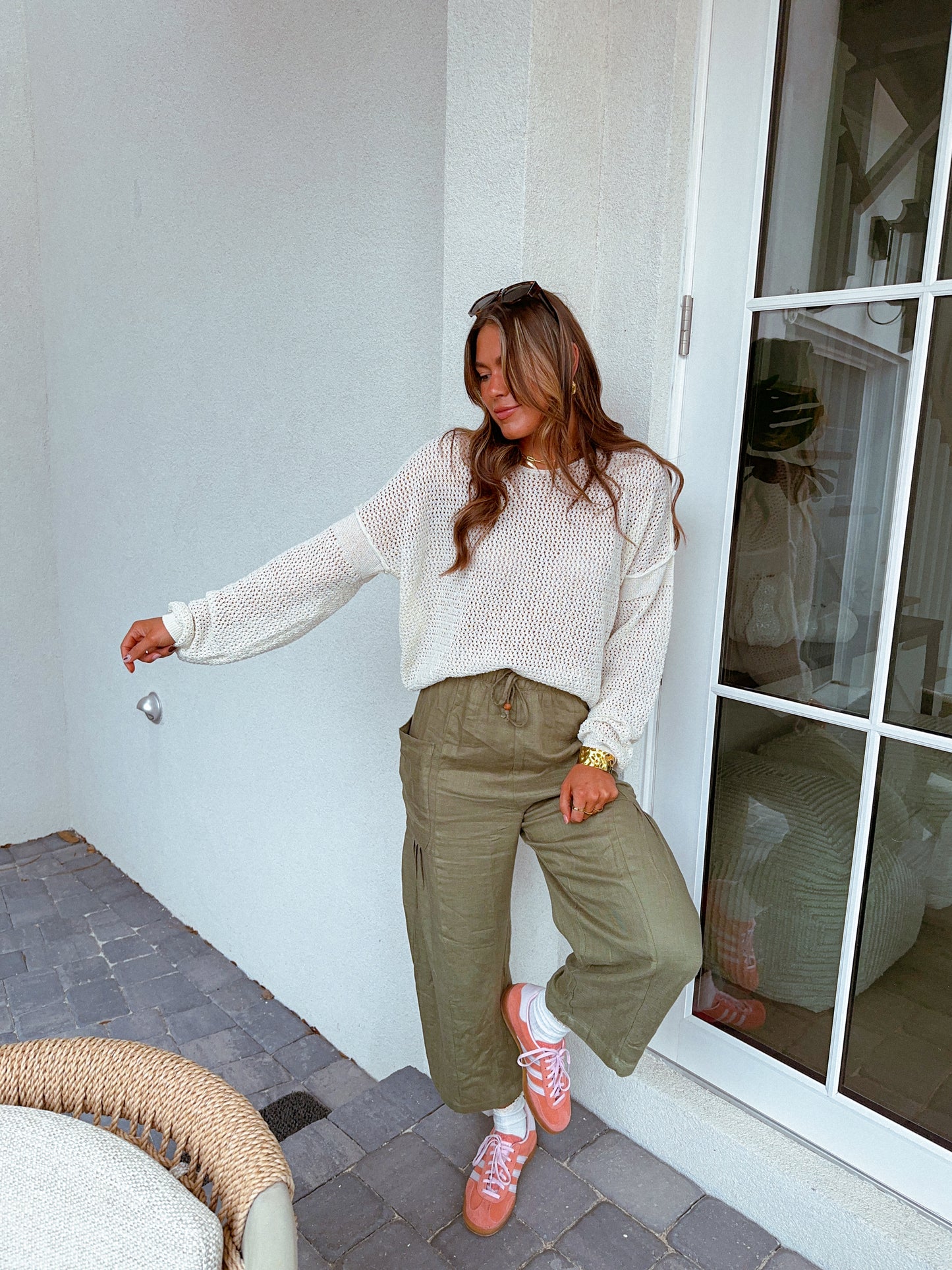 Beach Girl Linen Pants, Olive