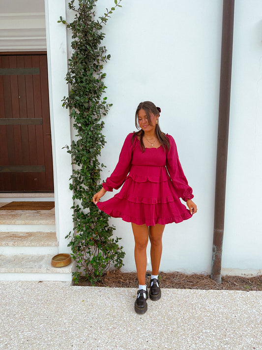 Holiday Dreams Dress, Burgundy