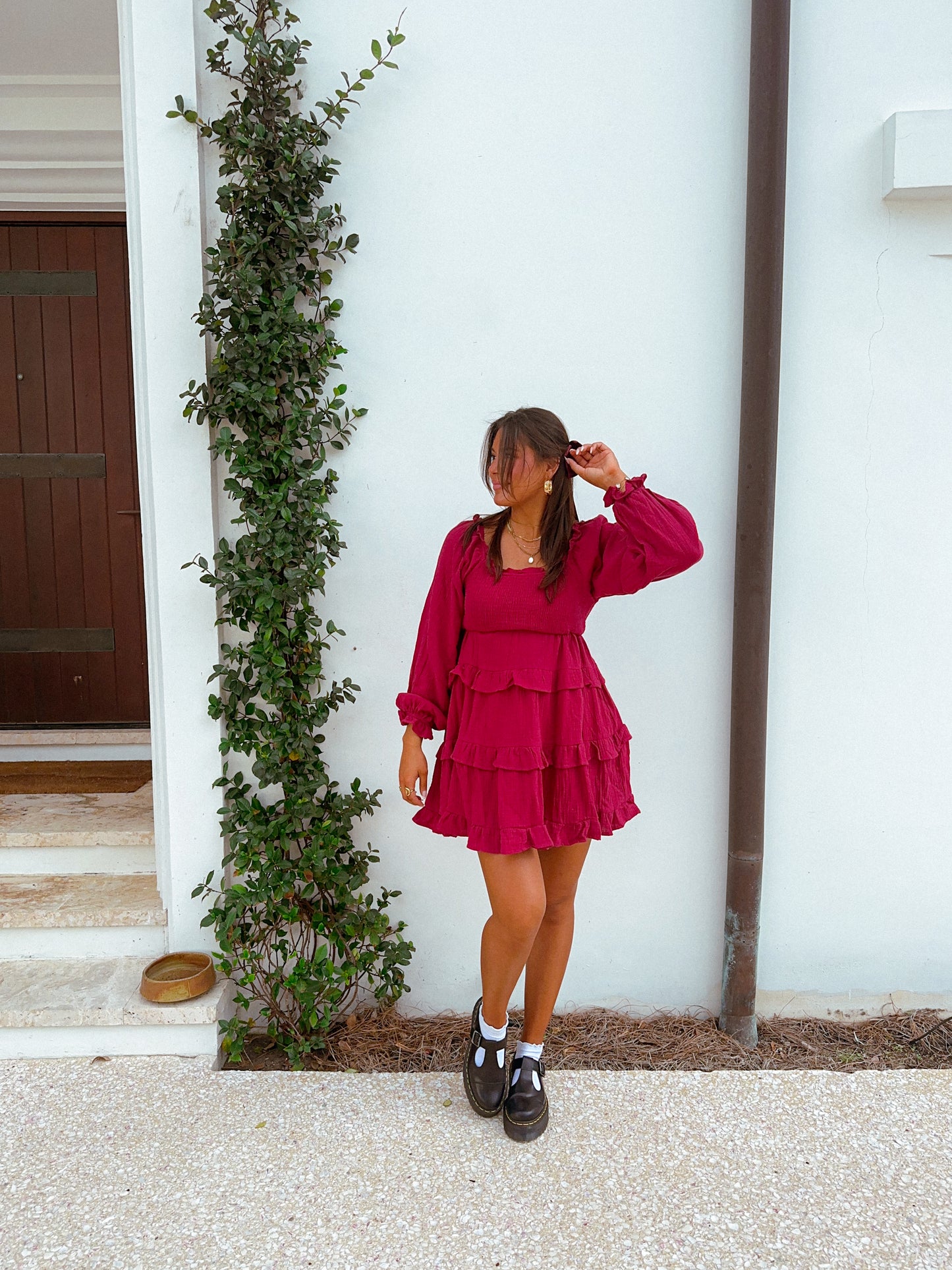 Holiday Dreams Dress, Burgundy