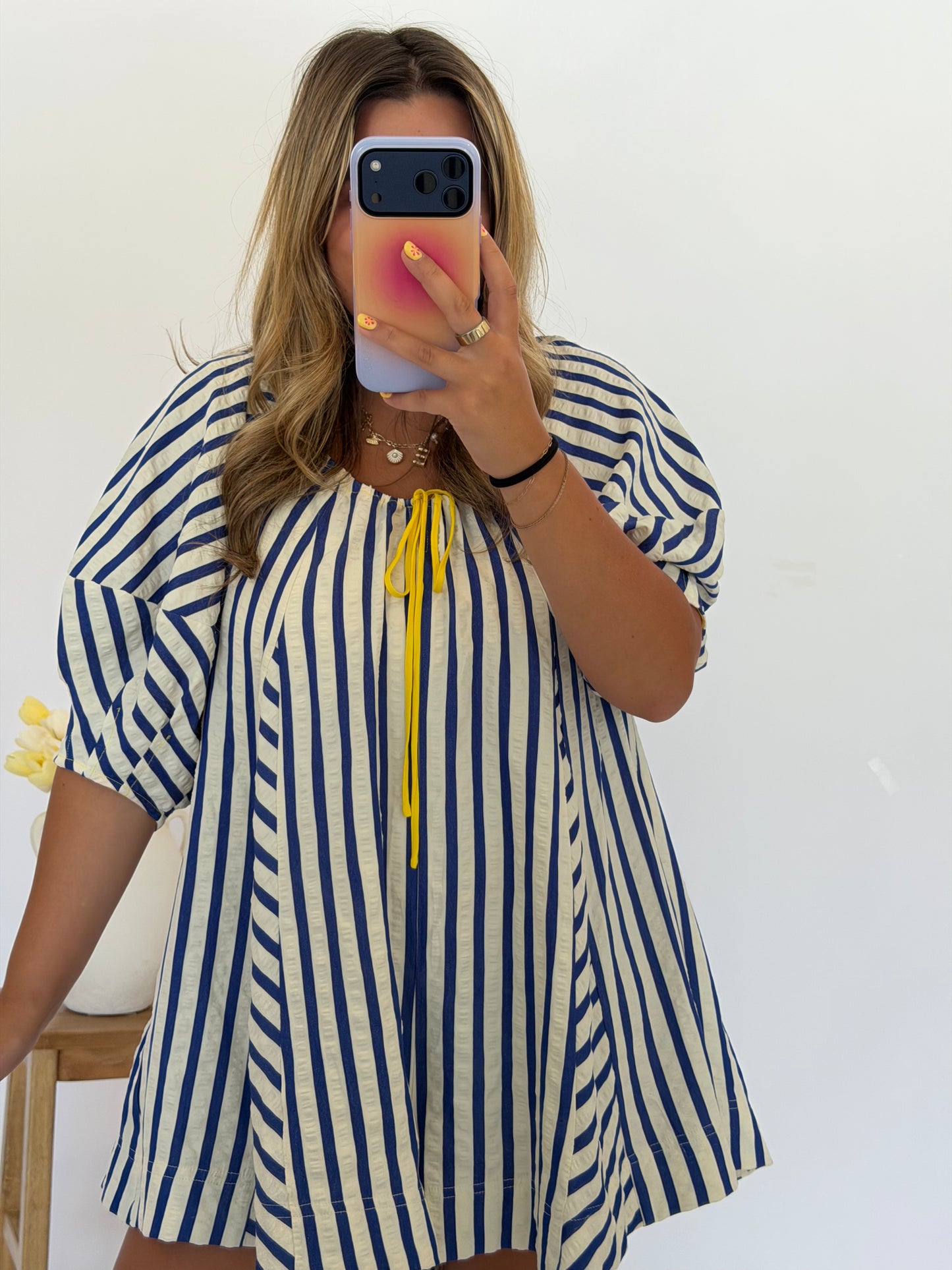 Picnic Perfect Romper, Royal Blue