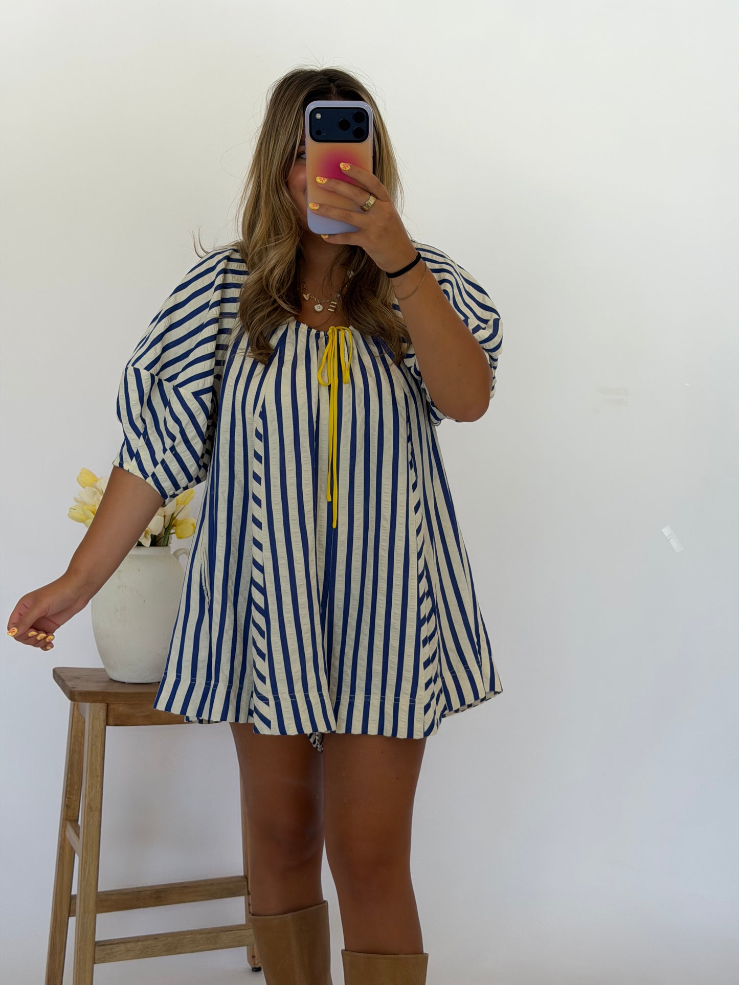Picnic Perfect Romper, Royal Blue