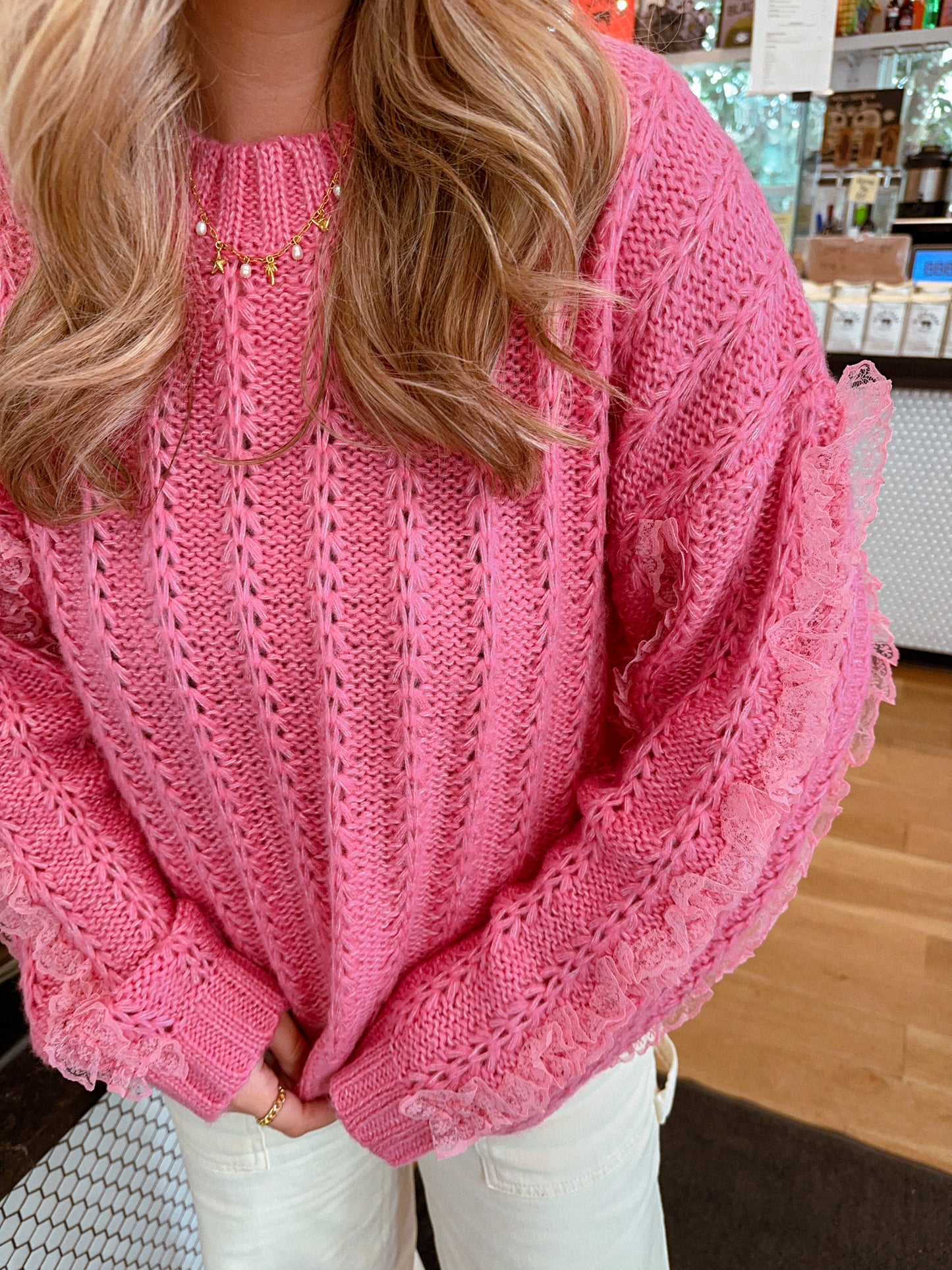 Thinking Pink Sweater, Pink