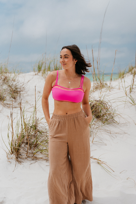 Salty Air Bikini Top, Pink