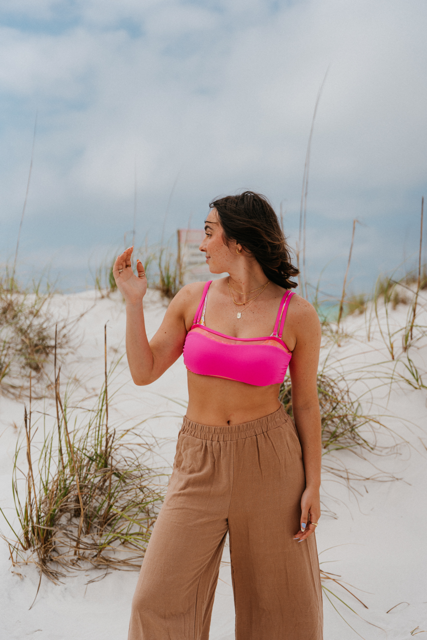 Salty Air Bikini Top, Pink