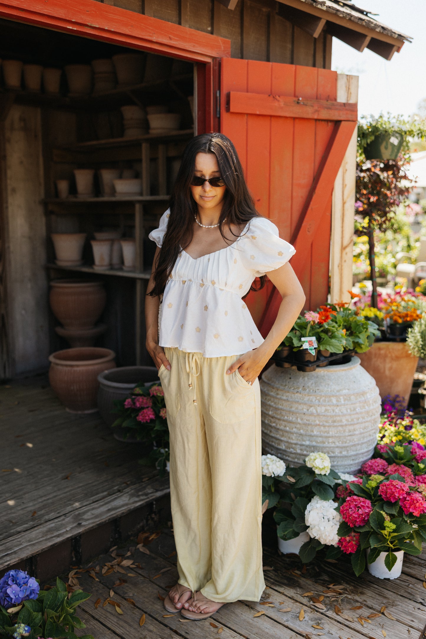 Lemon Wide Leg Pants, Butter Yellow