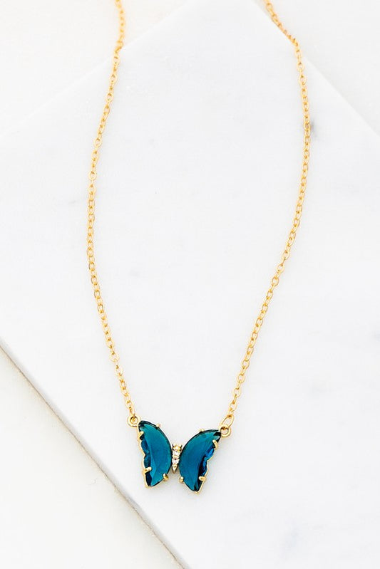 Butterfly Dream Necklace, Blue