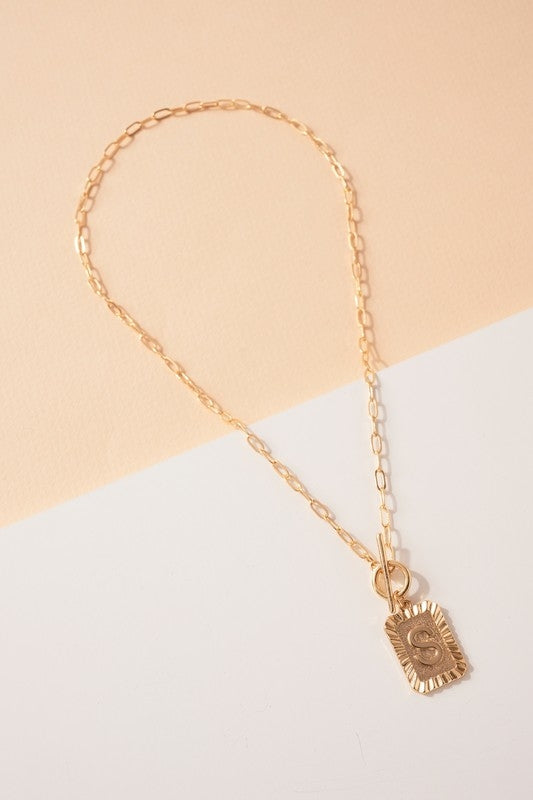 Initial Necklace, Gold
