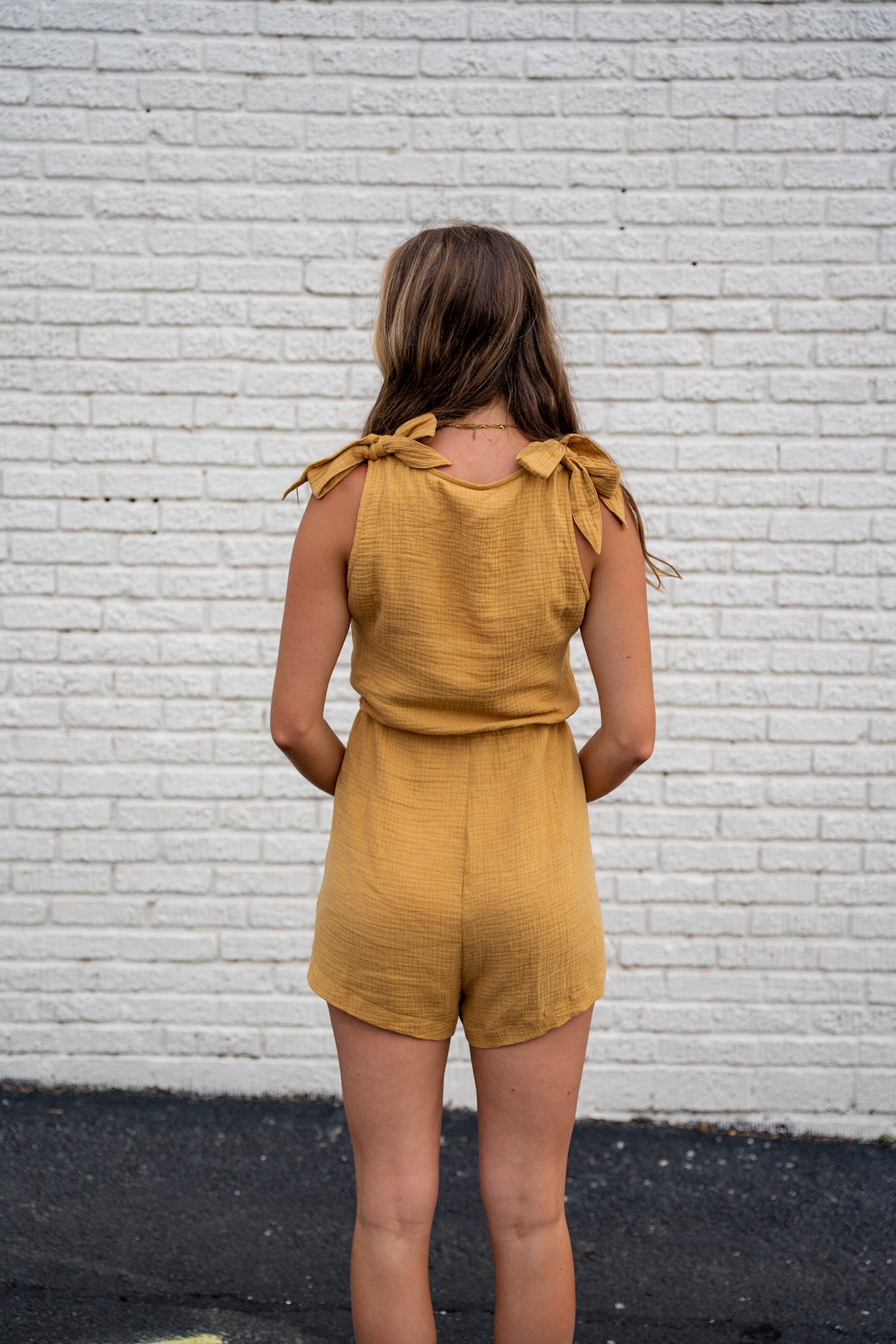 Keep You Close Romper, Mustard