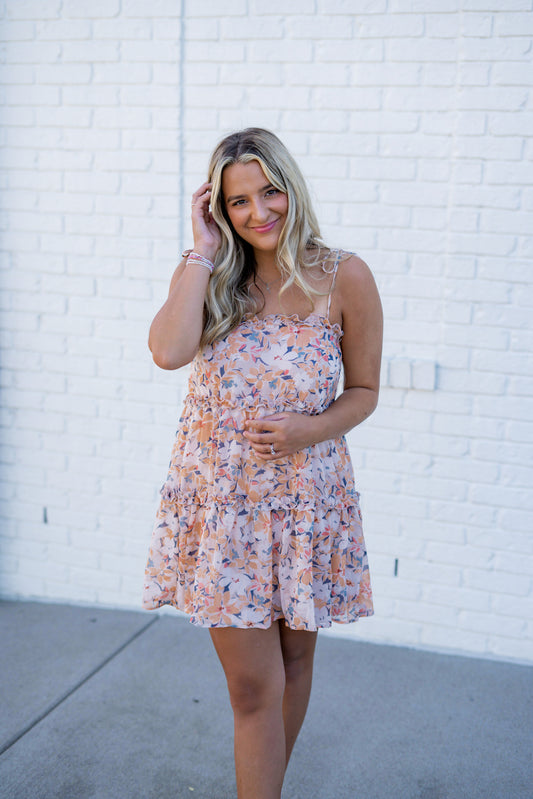 Tropical Heart Dress, Taupe