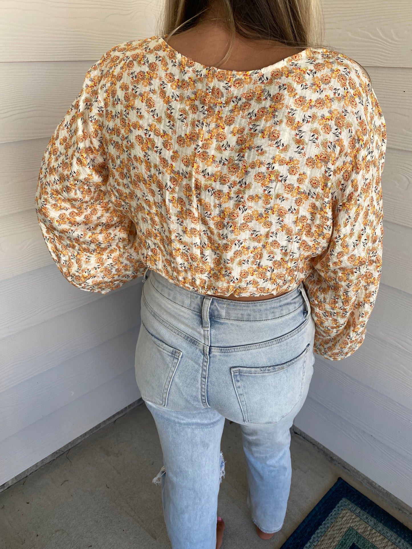 Fall Florals Top, Cream