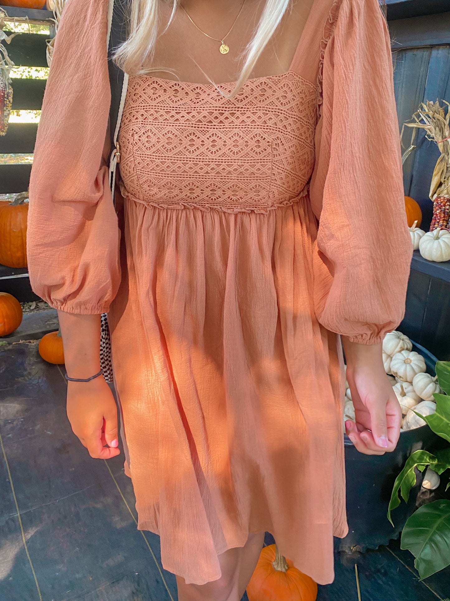 Pumpkin Spice Dreams Dress, Rust