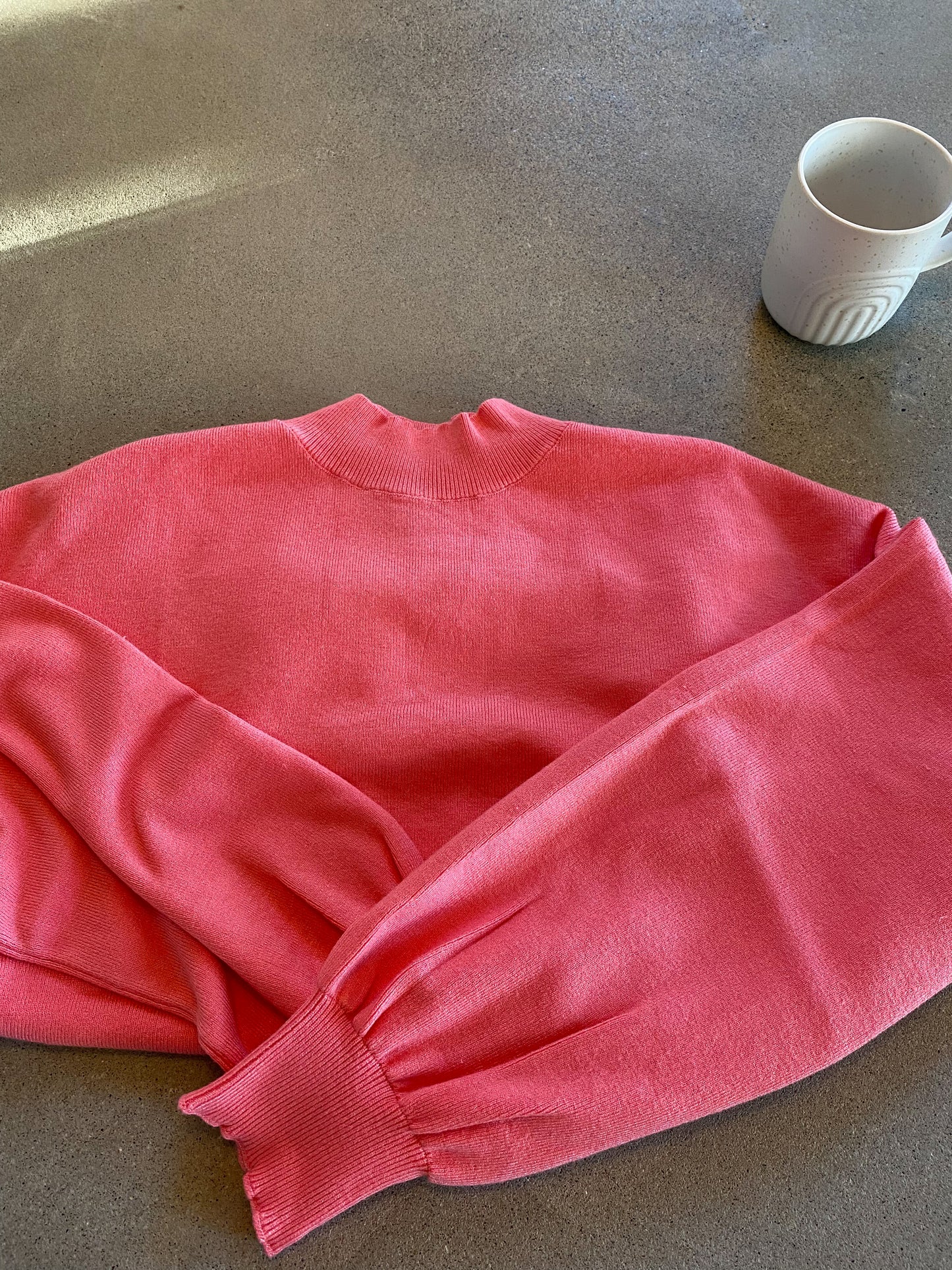 Pink Winter Sweater, Coral