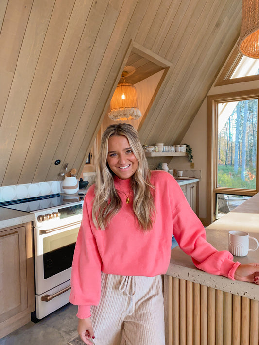 Pink Winter Sweater, Coral